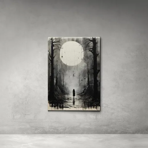 Vista 4 de Framed Canvas Wall Art, Moon Phases Canvas Prints, Minimalist Modern Home, Artwork Boho Decoration for Living Room, Bedroom, Canvas Wall Art, Decor
