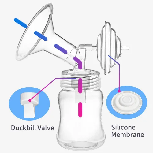 Vista 8 de 8 válvulas de pico de pato y 2 membranas para piezas de extractor de leche Spectra Accesorios de bomba de silicona sin BPA compatibles