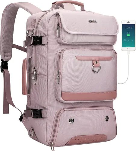 Vista 10 de PIJUSHI Mochila de viaje de mano para mujeres y hombres, bolsa de lona convertible, mochila de equipaje grande, para laptop de 16 pulgadas