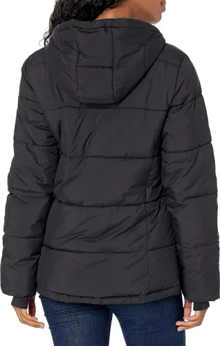Vista 2 de Tienda Essentials - Abrigo inflado y pesado de manga larga con capucha para mujer (disponible en talla extragrande)