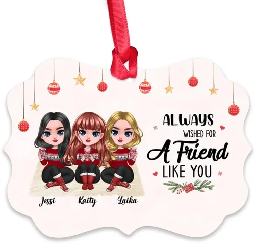 Vista 12 de Gossby Adorno de Navidad personalizado para mujeres, regalo de amistad de Navidad personalizado para mujeres con nombre, regalo de Navidad