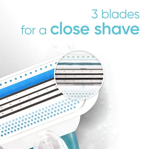 Vista 4 de Gillette Venus Mango de afeitar Smooth para mujer + 6 recambios con mango de gel de agarre suave