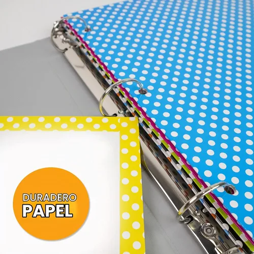 Vista 7 de BAZIC Products Carpeta de papel de lunares con 2 bolsillos, juego de 6