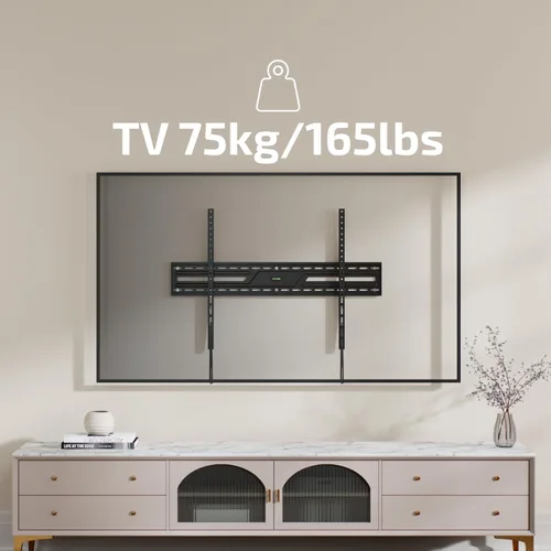 Vista 8 de Superior Electronics - Soporte fijo para TV de pared de 60" a 100" (extra delgado), negro con nivel incluido - SUPSTV007