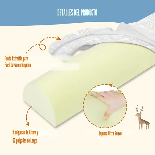 Vista 3 de Asatdd Riel de cama para niños pequeños, riel protector de cama, riel de cama de espuma viscoelástica suave para camas individuales, matrimoniales