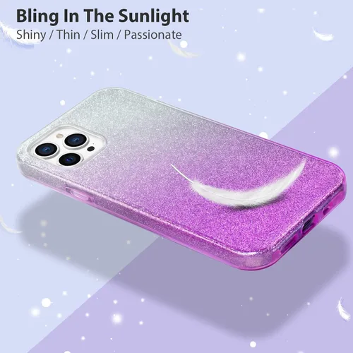 Vista 4 de MATEPROX - Funda compatible con iPhone 12 Pro y iPhone 12, carcasas con brillantinay para niñas y mujeres.