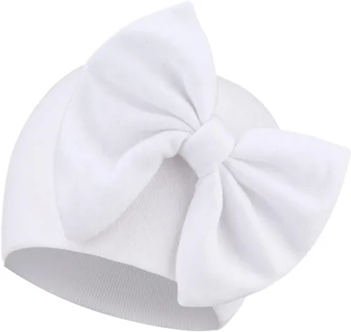 Vista 8 de BQUBO - Gorros de hospital para recién nacidos, con lazo, de algodón, sin arañazos, para 0 a 6 meses