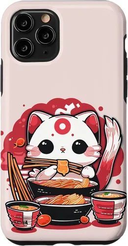 Vista 27 de iPhone 16 Japanese Cat Eating Ramen Cute Kawaii Cat Case