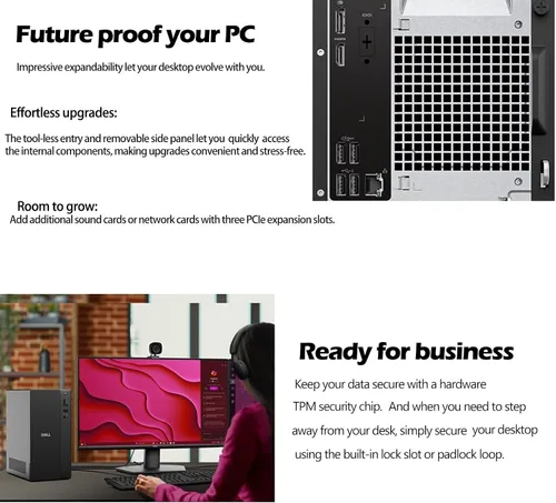 Vista 4 de Dell ECT1250 - Computadora de escritorio torre para multitarea definitiva en el hogar y la oficina, CPU Intel de 4 núcleos de 14ª