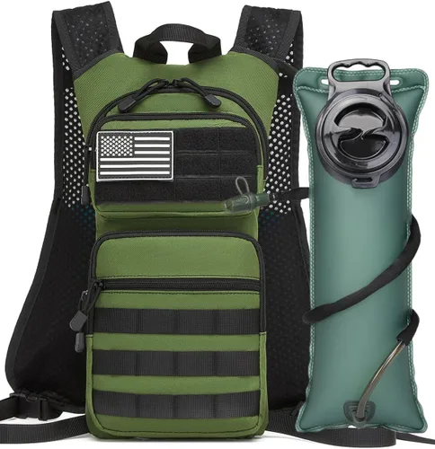 Vista 2 de Mochila de Hidratación Aislada para Senderismo Mochila de Agua Chaleco para Correr con Bolsa de Vejiga TPU de 3L para Maratón Ciclismo Hombres