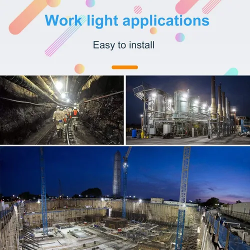 Vista 7 de Luz de trabajo temporal LED de 100 W Luces impermeables Luces de construcción Iluminación del sitio de trabajo Iluminación temporal