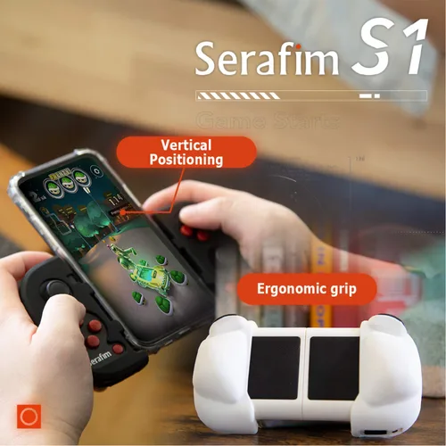 Vista 4 de Serafim S1 Bluetooth Mobile game controller, joystick, gamepad with Macro, Turbo, Button Mapping for Nintendo Switch, PC, Android, Steam