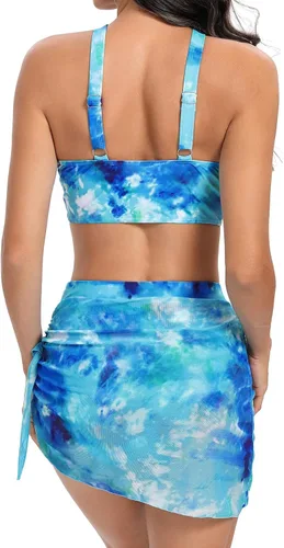 Vista 6 de Traje baño femenino 2 piezas Traje baño Estampado hawaiano femenino natación camuflaje Sujetador Playa Traje Bikini