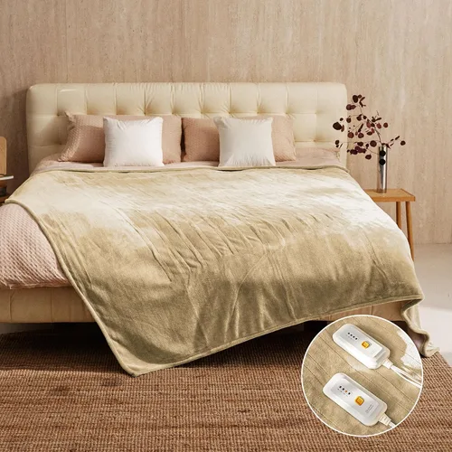 Vista 11 de JET'S HOME Manta térmica de 50 x 60 pulgadas, manta eléctrica de franela con certificación ETL, lavable a máquina, con 9 niveles de calefacción, 10