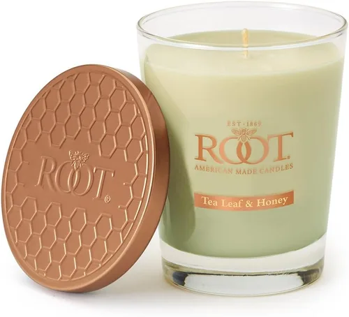 Vista 22 de Root Candles Velas Aromáticas Mezcla de Cera de Panal Vela Artesanal Premium, Veriglass Pequeño, Limón y Bergamota