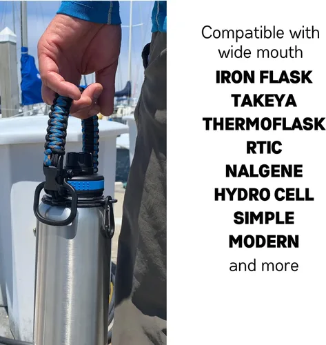 Vista 4 de Gearproz - Asa de cuerda de paracaídas para Hydroflask - Asa de correa de supervivencia de cuerda de paracaídas núm. 1 de Estados Unidos