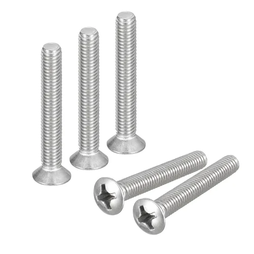 Vista 25 de uxcell Tornillos de máquina Phillips de cabeza ovalada M4x8mm, 50pcs 304 tornillos de cabeza avellanada ligeramente levantados de acero inoxidable