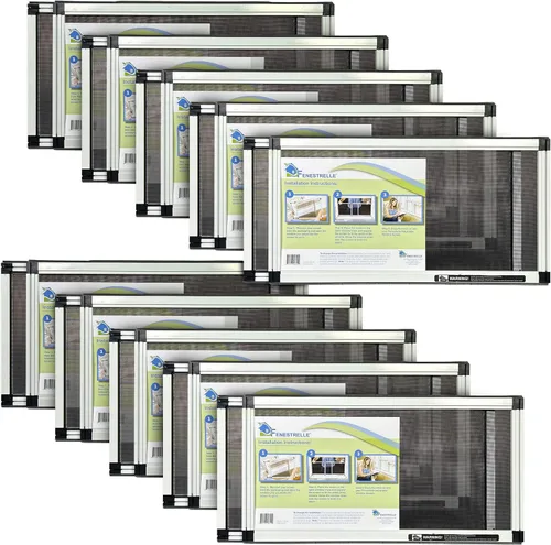 Vista 9 de Fenestrelle Pantalla Extensible para Ventana – 10″ H × 19″–36″ W Horizontal, Pantalla para Ventana Ajustable de 2 Direcciones con Malla de Fibra