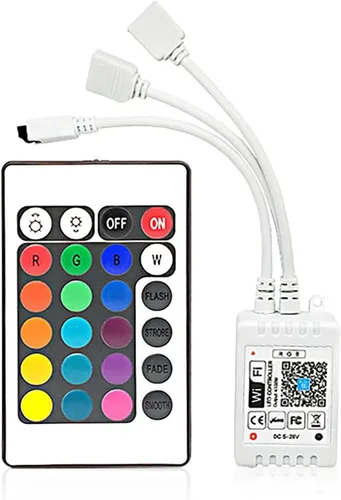 Vista 5 de Controlador inteligente LED inalámbrico WiFi, compatible con Alexa, Google Assistant e IFTTT, funciona con Android, sistema iOS y tira de luces LED