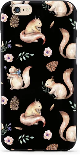 Vista 13 de Inspired Cases - Funda con textura 3D para iPhone Xs Max - Funda protectora de goma para Apple iPhone Xs Max - Patrón de acuarela de ardilla - Negro