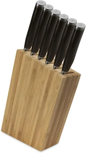 Vista 2 de Shun Premier - Juego de 6 cuchillos para carne con bloque sidecar, cubiertos japoneses hechos a mano, acero