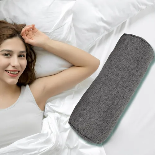 Vista 4 de Lurrose Almohada lumbar cervical para dormir, almohada cervical para el cuello, rollo de apoyo para el hogar, oficina, viajes