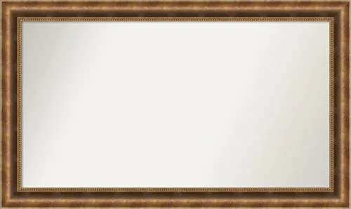 Vista 510 de Amanti Art Espejo de pared personalizado no biselado (25 x 25 pulgadas), marco de bronce acentuado, varios tamaños personalizados, espejo de baño
