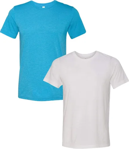 Vista 53 de Bella Canvas 3413c para hombre (1) Triblend verde + (1) Triblend rojo
