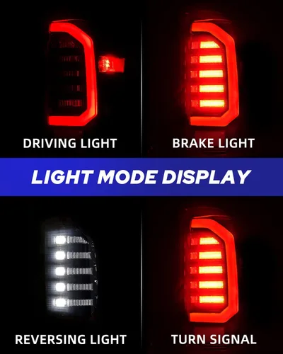 Vista 4 de AUTOONE 2023 Ensamblaje de Luz Trasera LED Mejorado para Toyota Tacoma con Carcasa Negra y Lente Ahumada, Reemplazo de Lámpara Trasera para Toyota