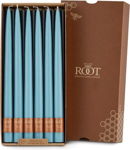 Vista 20 de Root Candles Juego de velas sin perfume de mezcla de cera de abeja de alta calidad, 5 pulgadas, azul Williamsburg, 8 unidades Williamsburg Azul