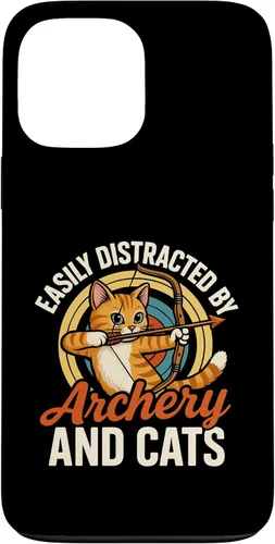Vista 24 de Funny Cat Parent Gift Easily Distracted by Archery and Cats Case for iPhone 17