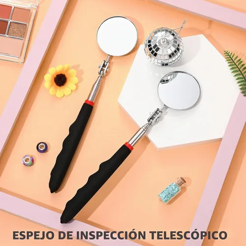 Vista 4 de Copkim - Espejo de inspección telescópico mecánico, 2 unidades, 1.969 in, color negro