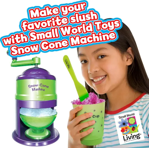 Vista 6 de Small World Toys Máquina de cono de nieve para niños, máquina de hielo afeitado súper granizado, máquina de cono de nieve apta para niños con tazas