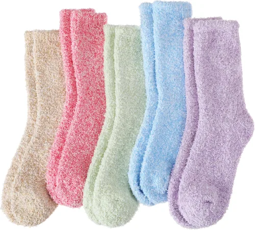 Vista 19 de EBMORE Calcetines mullidos para mujer, esponjosos, acogedores, cómodos, de felpa, cálidos, para invierno, para dormir, para el hogar, calcetines