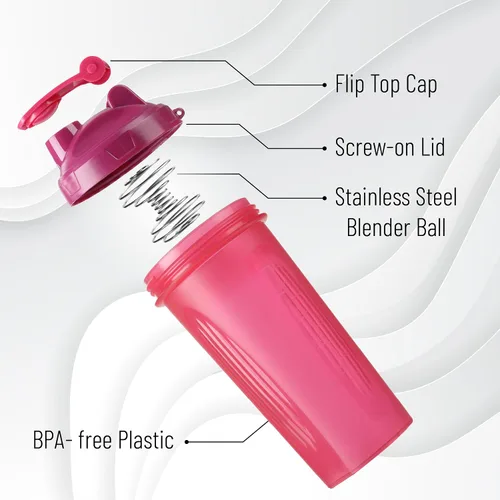 Vista 4 de Mr. Pen- Botellas agitadoras para mezclas de proteínas, 28 onzas, paquete de 4 Botella colorida de la coctelera de la proteína con la bola
