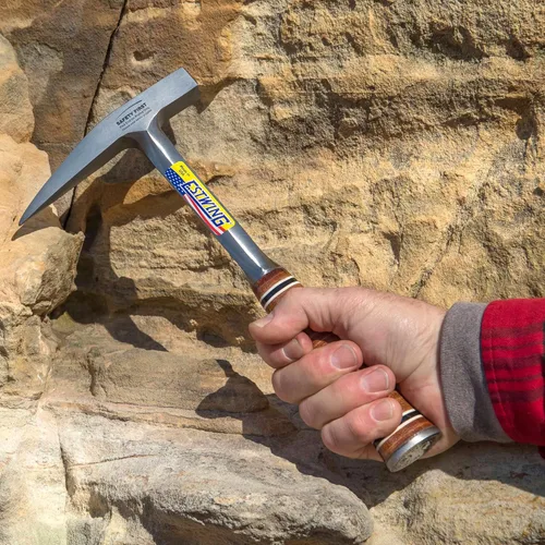 Vista 5 de ESTWING Rock Pick - Martillo geológico de 13 onzas con cara lisa y agarre de cuero genuino - E13P