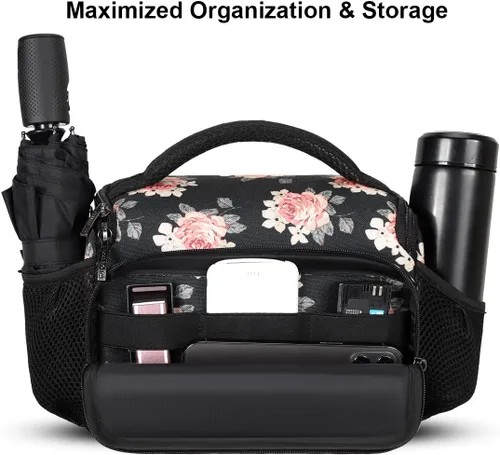 Vista 4 de DOMISO Bolsa para cámara Bolsa de hombro impermeable antichoque, flor
