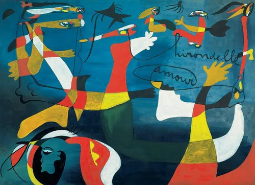 Vista 2 de EuroGraphics Swallow Love by Joan Miro - Rompecabezas (1000 piezas), color blanco