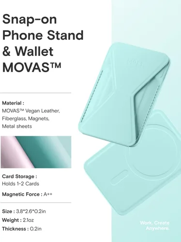 Vista 8 de MOFT Soporte magnético para cartera compatible con iPhone 17/16/15/14/13/12, ajuste de ángulo y soporte de teléfono compatible con MOVAS Magsafe