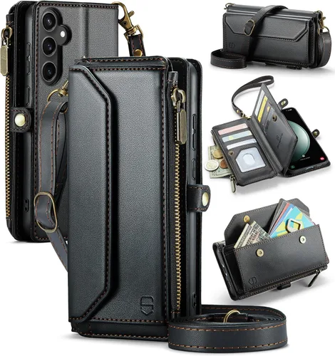 Vista 12 de Strapurs - Funda tipo cartera con correa para Samsung Galaxy S23 5G, color negro