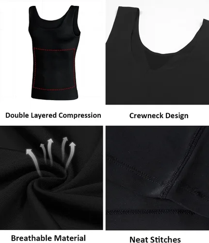 Vista 2 de Optlove Chaleco moldeador de cuerpo para hombre, camiseta sin mangas de compresión, adelgazante, control de barriga, faja moldeadora para abdomen