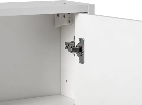 Vista 6 de Basicwise Armario de almacenamiento con espejo de pared con estante abierto 2 estantes ajustables organizador de medicamentos muebles de Blanco
