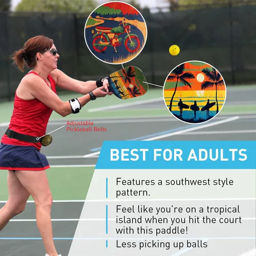 Vista 3 de Pickleball Paddles Set of 4 for Beginners Men Women Adults