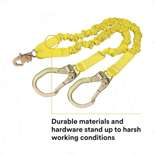 Vista 7 de 3M DBI-SALA Shockwave 2, 1244412 Cordón absorbente de choques, tela tubular, 100% amarre con ganchos de barras de refuerzo de acero en los extremos