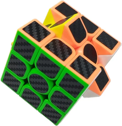 Vista 3 de Pegatinas de fibra de carbono Professional Speed Magic Cube 3x3, color negro