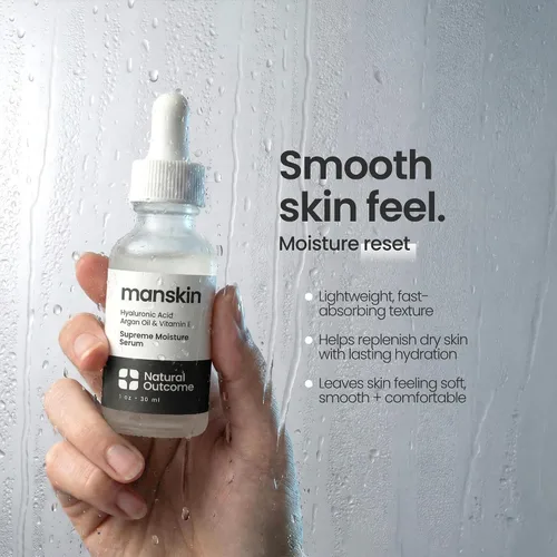 Vista 4 de Natural Outcome Man Skin Supreme Moisture Serum Mens I Mens Suero facial antienvejecimiento de día y noche I Suero de humedad avanzada con ácido