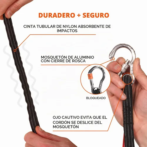 Vista 3 de Ergodyne squids Cordón Elástico para herramientas – Single – Mosquetón