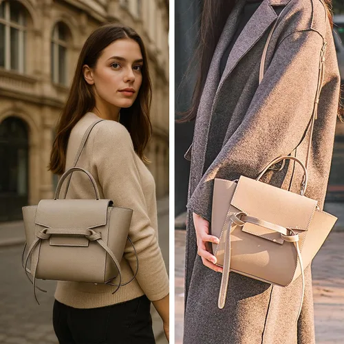 Vista 3 de POPSEWING Kit de bolsa de cuero para bricolaje, bolsa de cinturón de diseñador para mujer, bolso de hombro para adultos, kit de fabricación