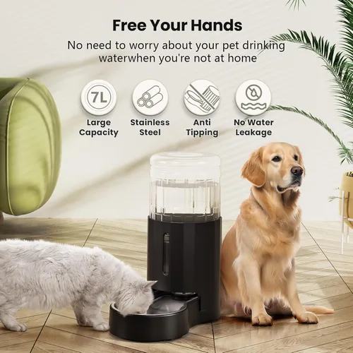 Vista 3 de CZPET Dispensador de agua para mascotas 7L con soporte ajustable A25A