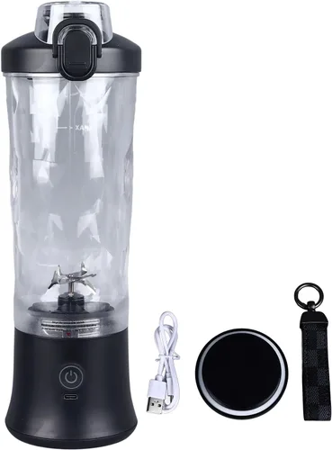 Vista 7 de Licuadora portátil, 18000rpm 20.3 fl oz de gran capacidad inalámbrica de acero inoxidable con 6 cuchillas ultra afiladas para batidos y licuados